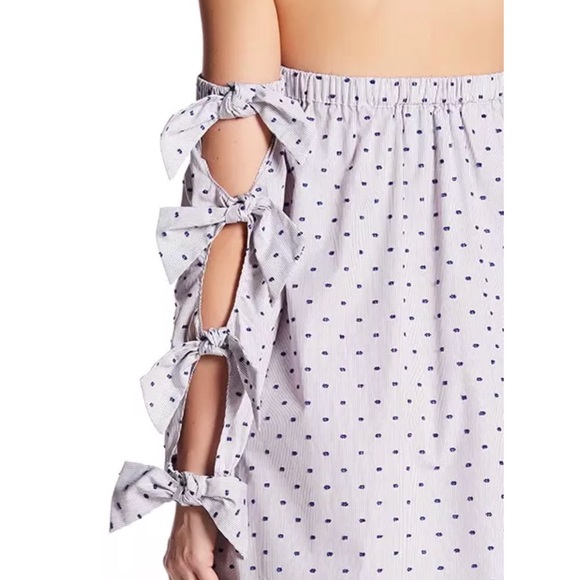 Cece Off Shoulder Shift Dress Swiss dots Polka - Picture 4 of 8